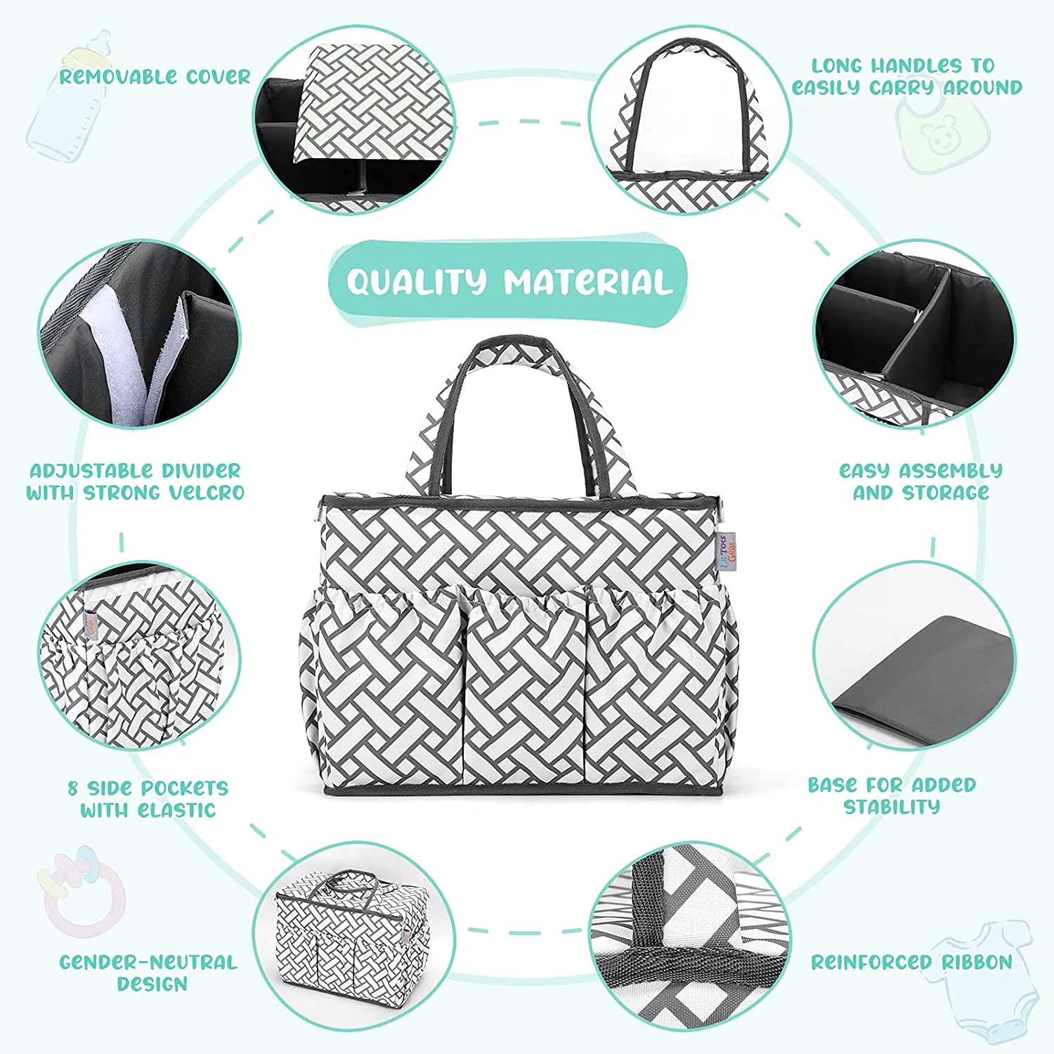 Gear Baby Diaper Organizer Mommy Organize Tote Nursery Bag