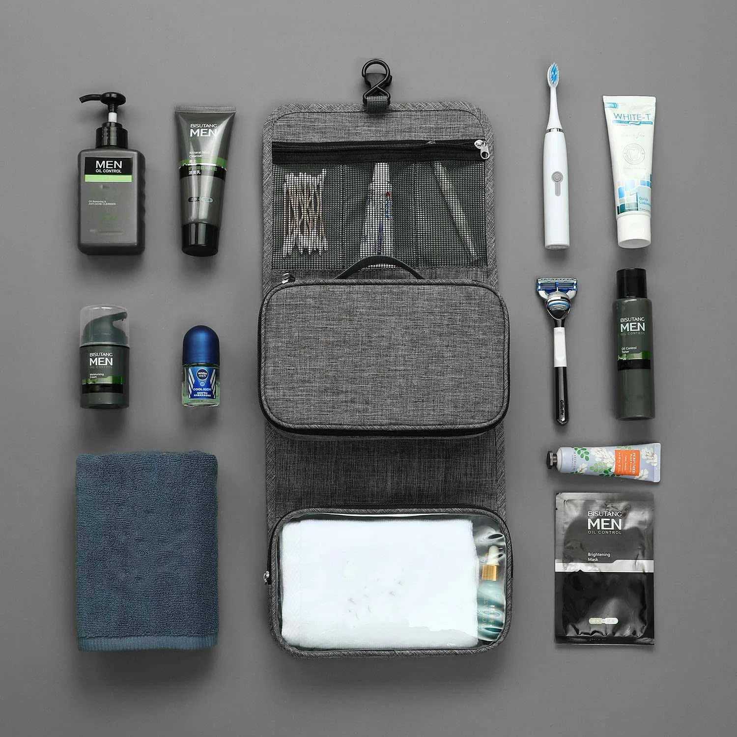 Portable Cosmetic Hanging Makeup Organizer Travel Toiletry Bag for Men/Women