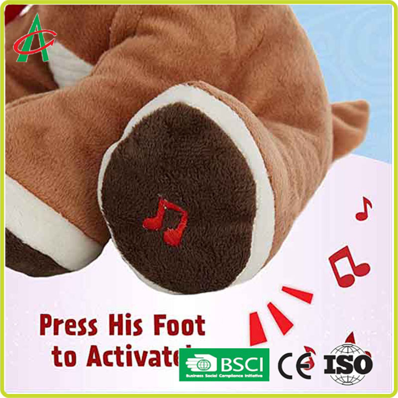 Factory Custom Baby First Christmas Gift Red-Nose Reindeer Plush Toys