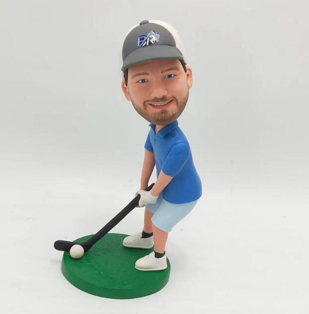 Custom Figure Bobble Head Personalized Golf Bobbleheads Playing Golf for Golf Fan