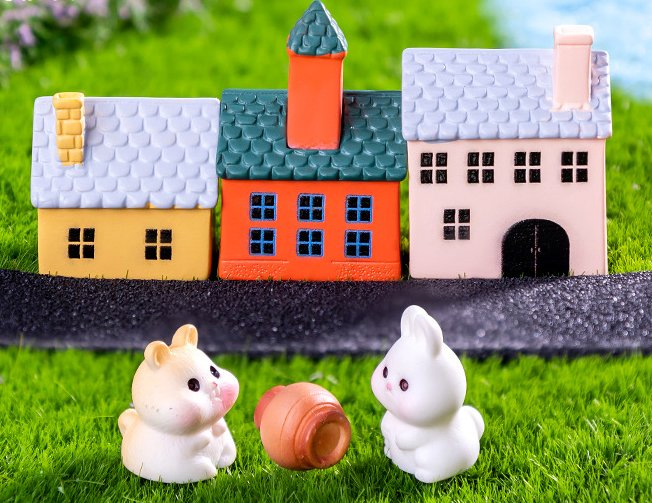 Wholesale Garden Resin Fairy Miniature House Figurines Kids DIY Kit Small 3D Toy Craft Aquarium Decoration Home Ornaments