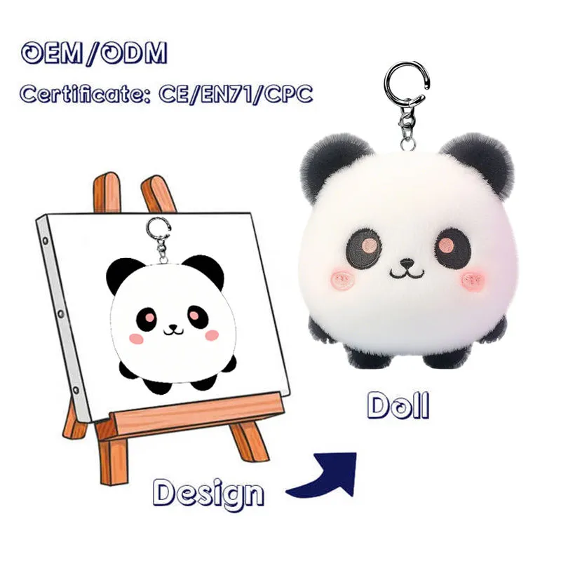 Panda Plush Keychain Soft Material