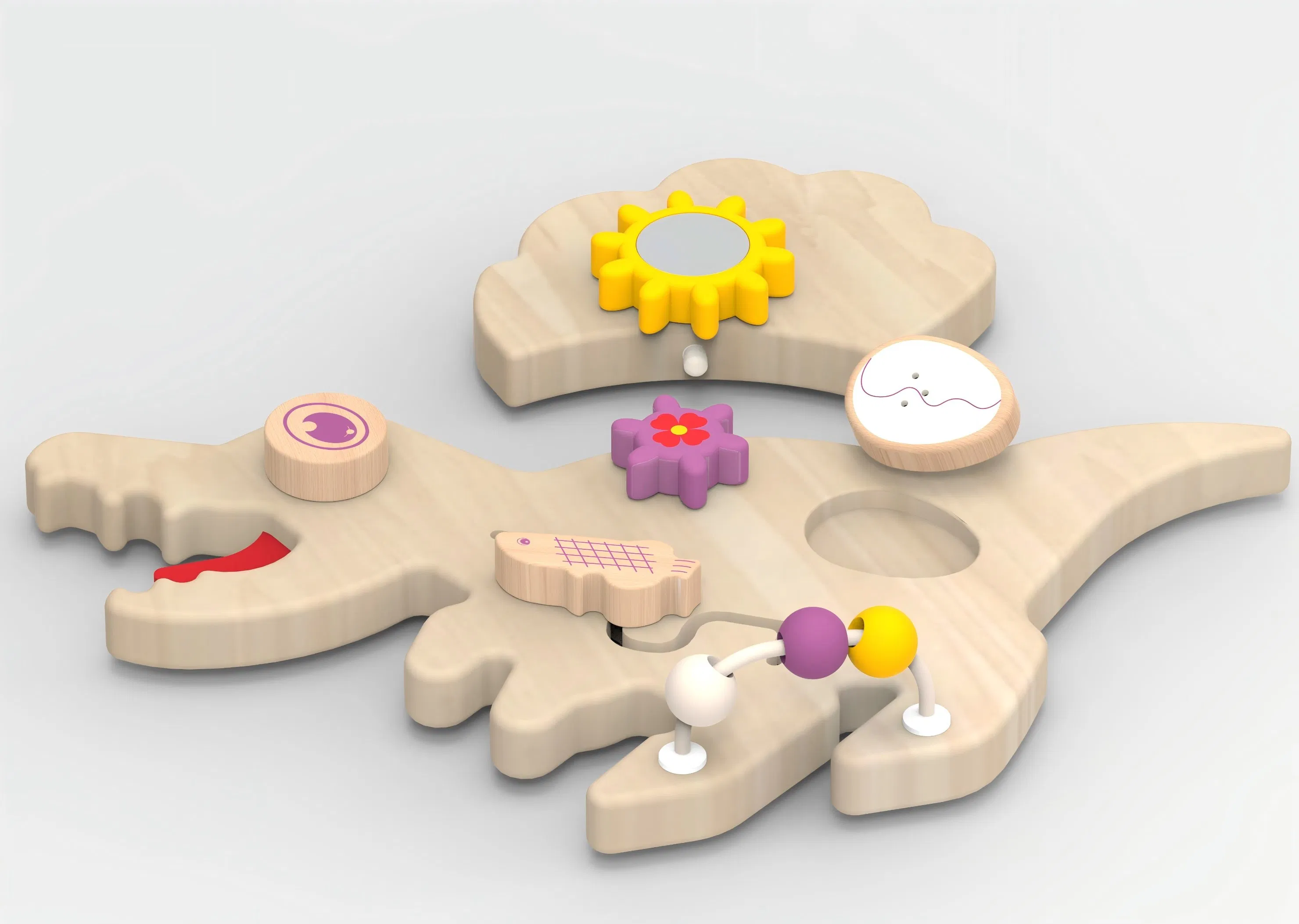 Wooden Educational Intellectual Montessori Wholesale Baby Kids Children DIY Puzzle Toys Dino Playing Puzzle