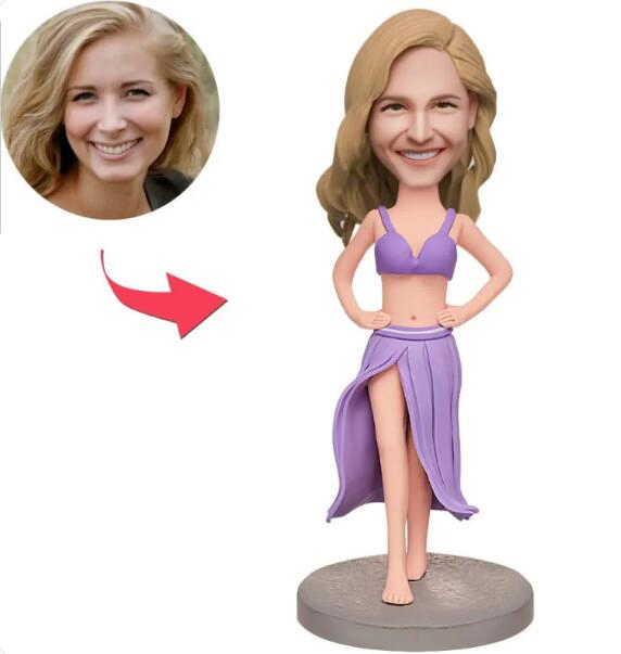 Personalized Resin Bobble Head Cool Girl Statue Best Gift for Girl Office Home Decoration