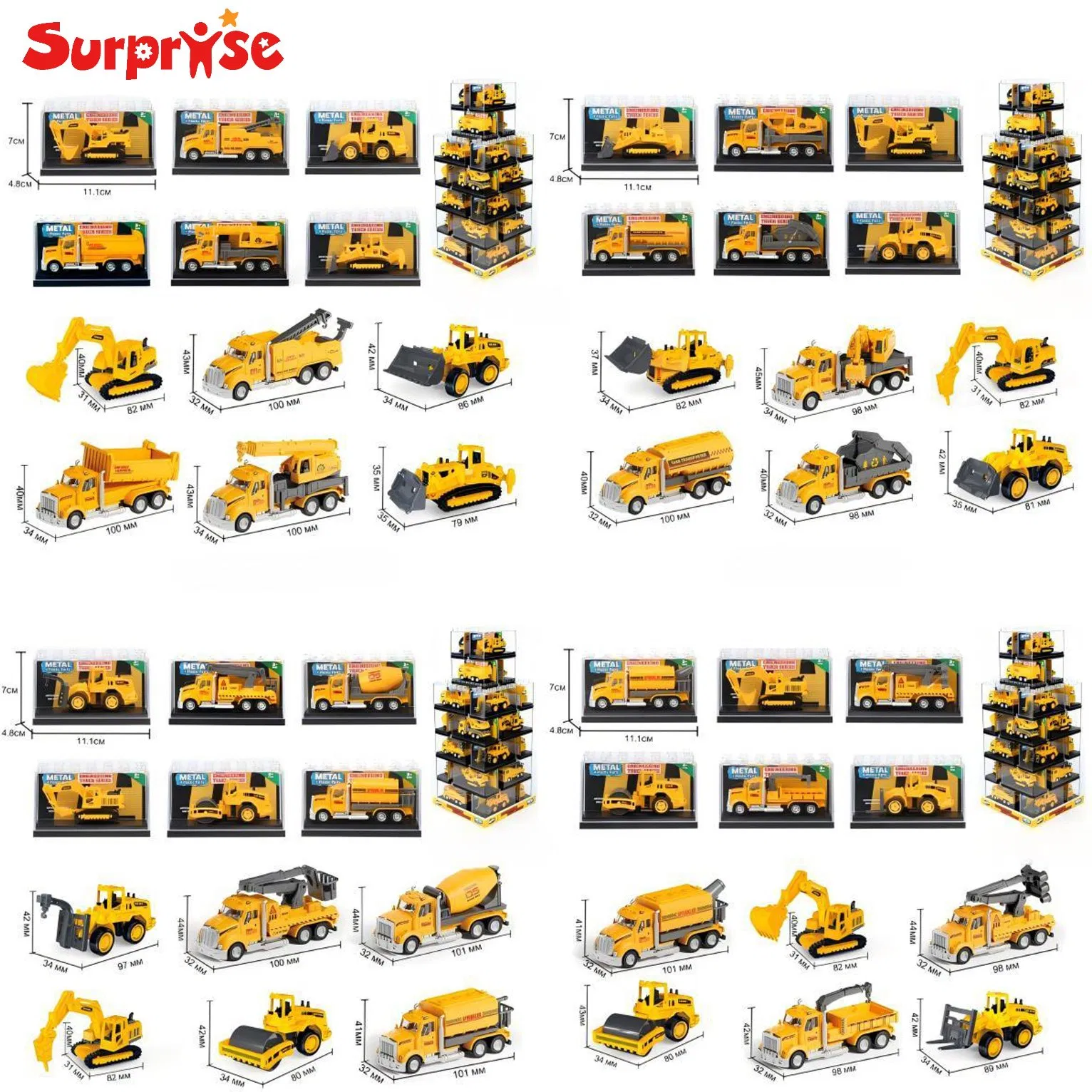 Alloy Diecast Model Construction Truck Kids Die Cast Toy Car