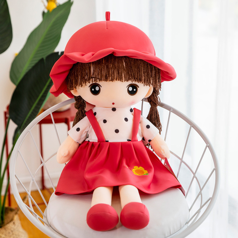 Wholesale Price OEM Manufacturer Yiwu Market Personalized Kids Children Birthday Gifts Super Soft Cute Stuffed Custom Kawaii Plush Girls Cotton Doll Factory