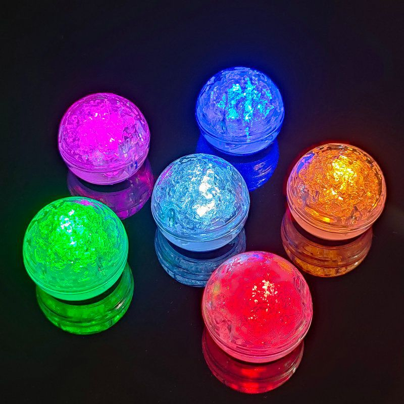 Round Ball LED Light up Ice Ball Cube Flashing Glow in The Dark for Bar Club Drinking Party Wine Wedding Decoration