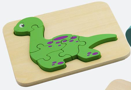 Wooden Montessori Educational Intellectual Wholesale Baby Kids Children DIY Toys 3D Dinosaur Puzzle Toy