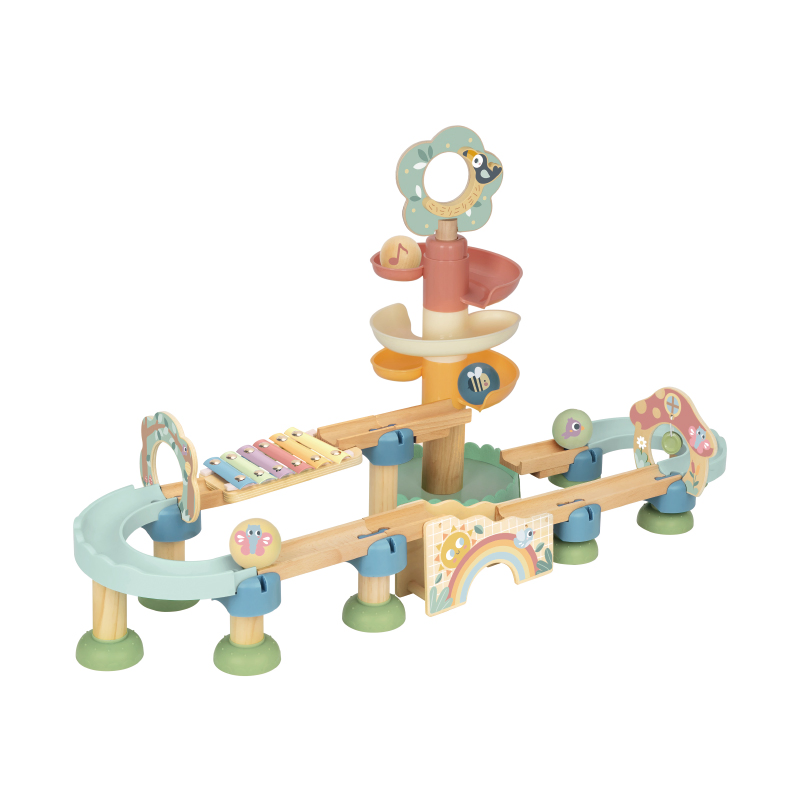 Track Ball Game Double Helix Racing Exercise Hands-on Assembly Ability Personal Interactive Educational Wooden Toy