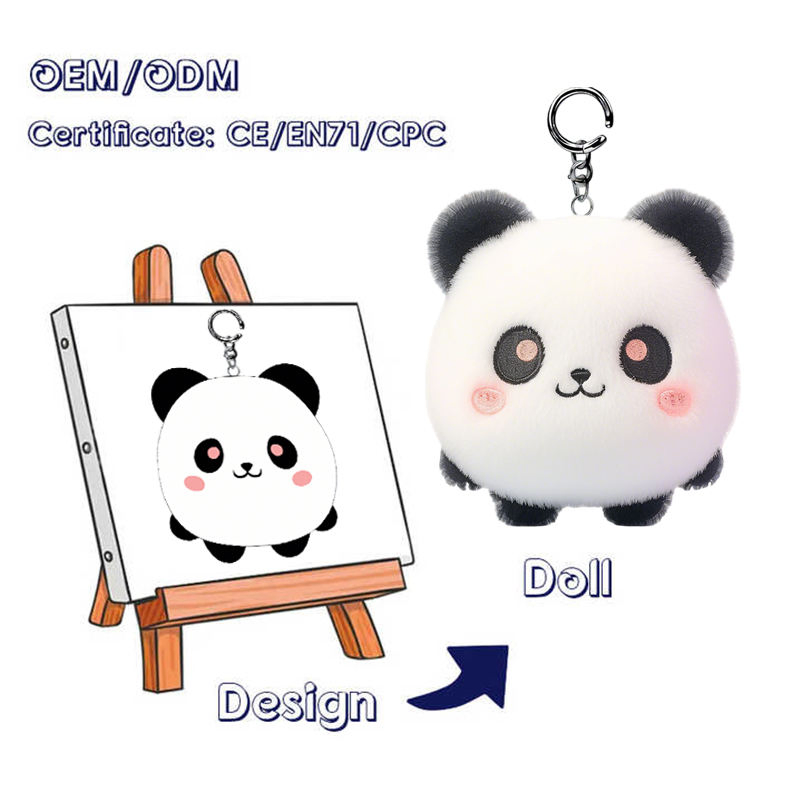 Custom Panda Plush Keychain OEM ODM Animal Doll Wholesale Supplier Factory
