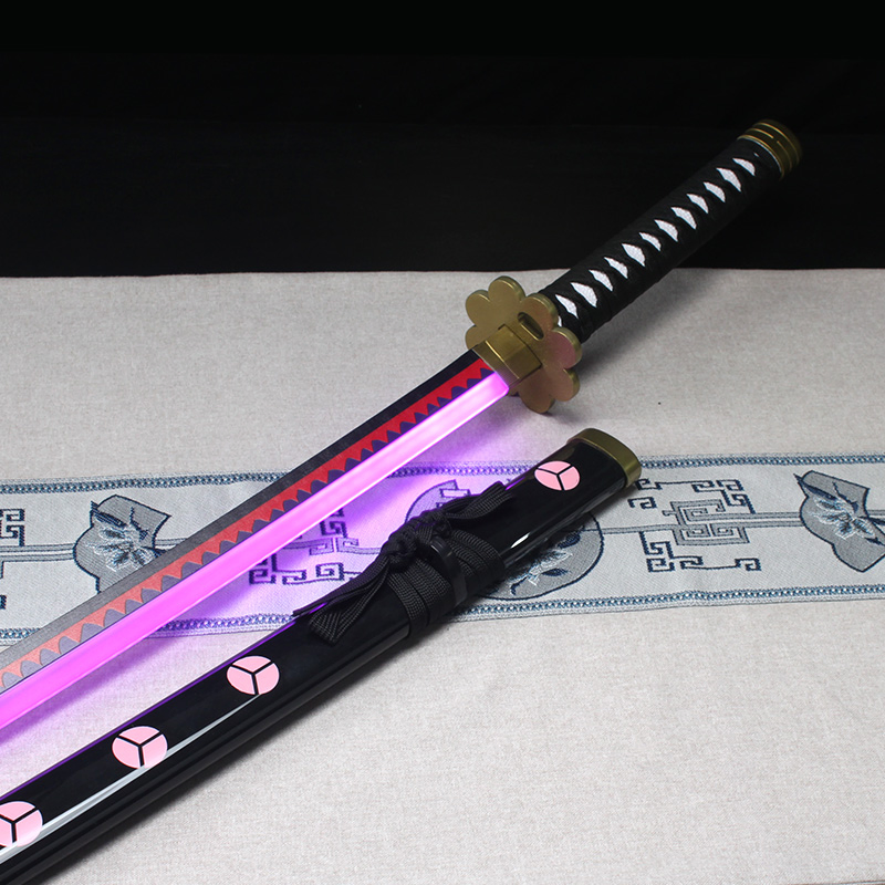 Luminous Sword Wooden Blade One Piece Katana Cosplay Sword with Safety Components