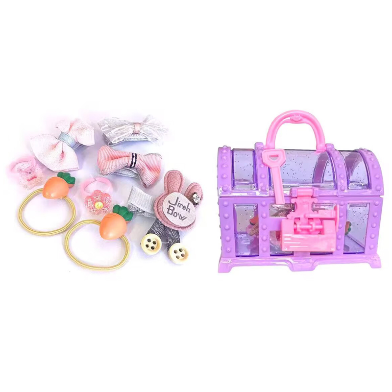 Novelty Mystery Blind Box Hair Accessories Treasure Chest Wholesale Educational Toys for Kids Promotional Personalized Custom DIY Fashion Jewelry Toys