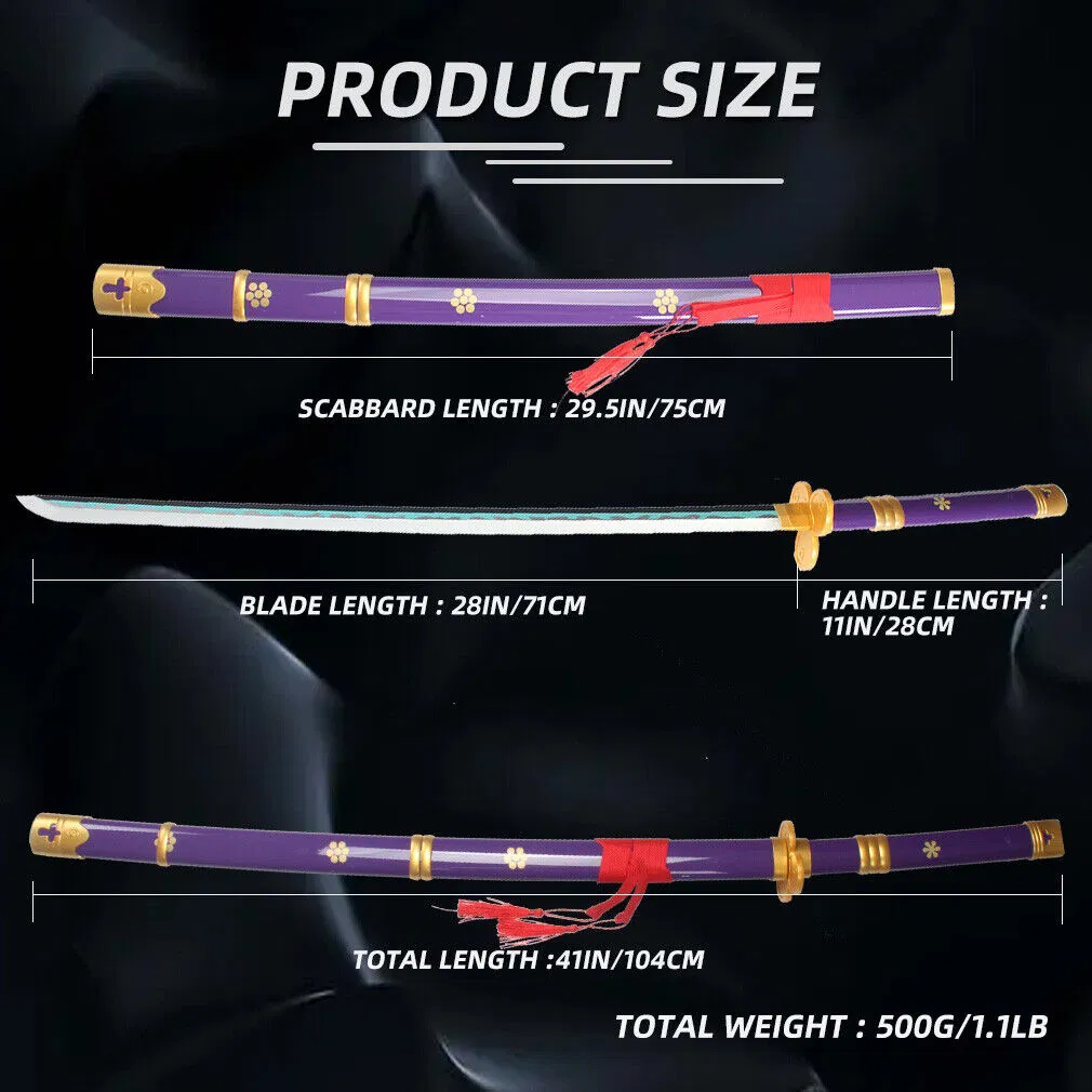 41 Inches LED Katana Cosplay Sword One Piece Roronoa Zoro Swords Yama Enma Anime Samurai Props