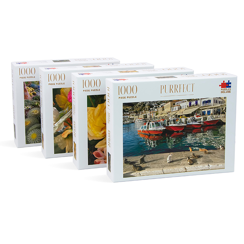 Sustainable Custom Varnished Pet+Eco-Friendly Paper Cardboard DIY Jigsaw Puzzle Toy Educational Game for Adults