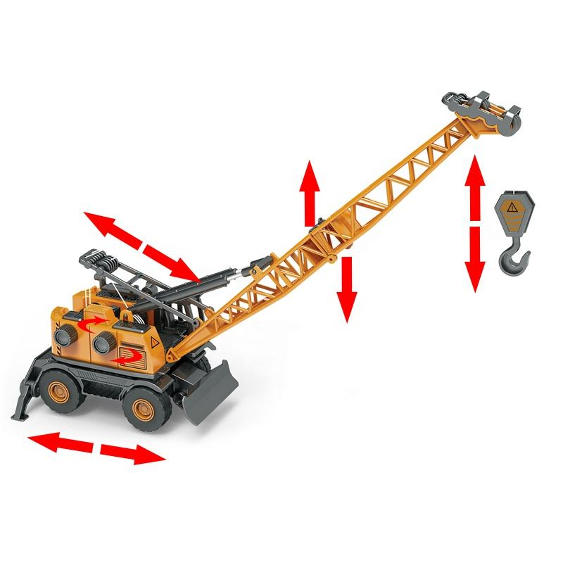 Samtoy 1: 48 Boys Die Cast Friction Toy Vehicle Truck Alloy Metal Diecast Model Car Truck Crane Toy for Kids Plastic Toy Car