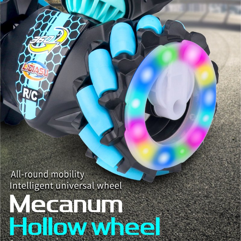 Wholesale Three Remote Control Integrated Electric Cool Light RC Stunt 360 Degrees Car Hand Gesture Sensing Remote Control Toy Drift RC Car