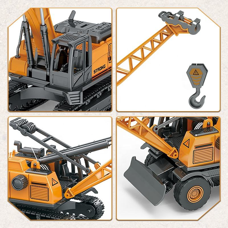 Samtoy 1: 48 Boys Die Cast Friction Toy Vehicle Truck Alloy Metal Diecast Model Car Truck Crane Toy for Kids Plastic Toy Car