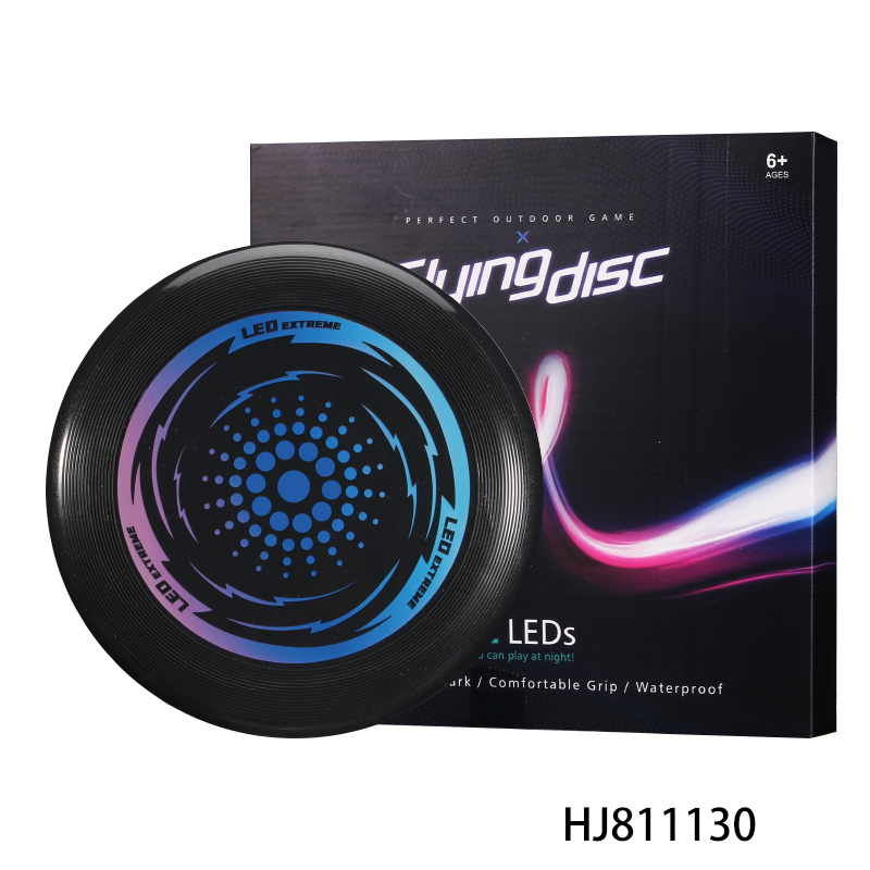 Kids LED Flying Disc Launcher Toy with 12 Light Modes Rechargeable Outdoor Fun for Children Glow in Dark Sports Game Disc Thrower with Bright Flashing Lights