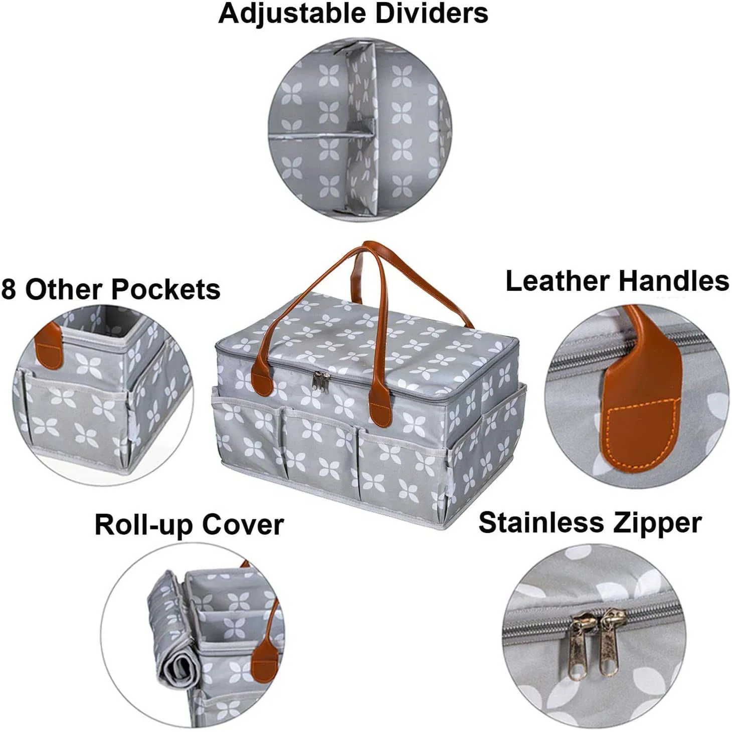 Large Diaper Caddy, Craft, Toy Organizer Bag with Zip-Top Cover