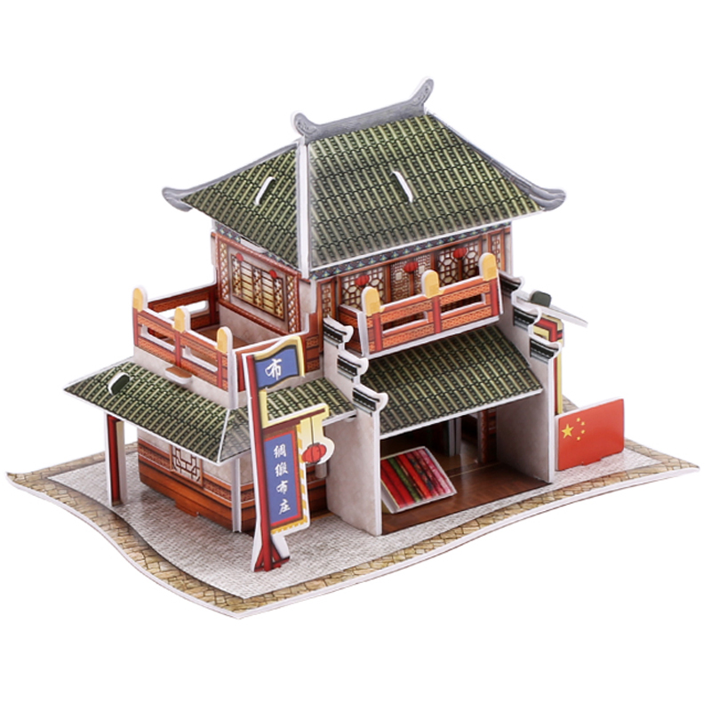 Classical 3D Puzzles Toys Traditional Ancient Architecture Puzzles 3D Model Puzzle Miniature House Toys 3D Miniature for Children Gift