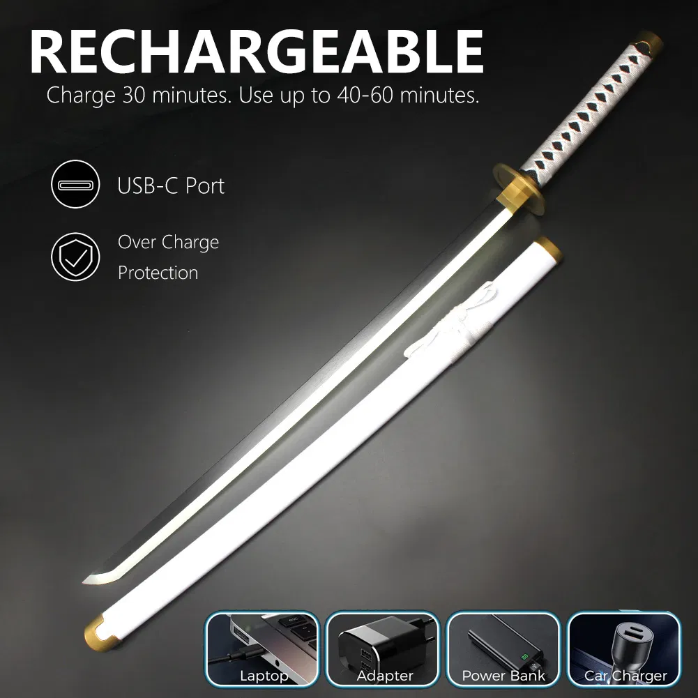41 Inches One Piece LED Roronoa Zoro Sword Wado Ichimonji Cosplay Props Anime Samurai Swords Japanese Katana