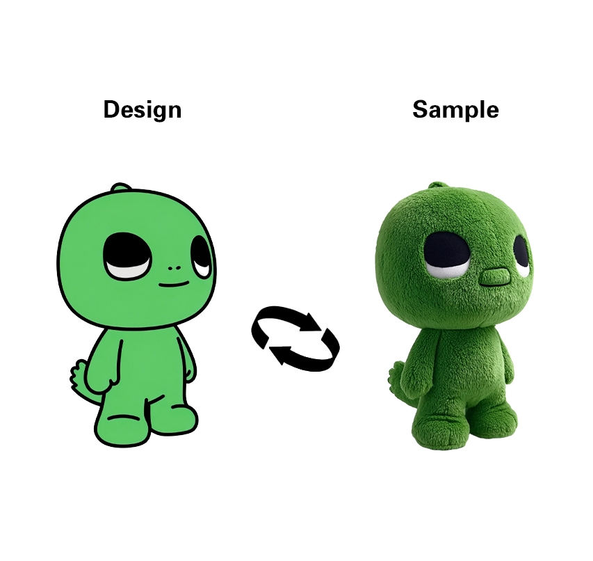 Custom Plush Green Doll Toy Manufacturers Customize Plush Toys From Drawings