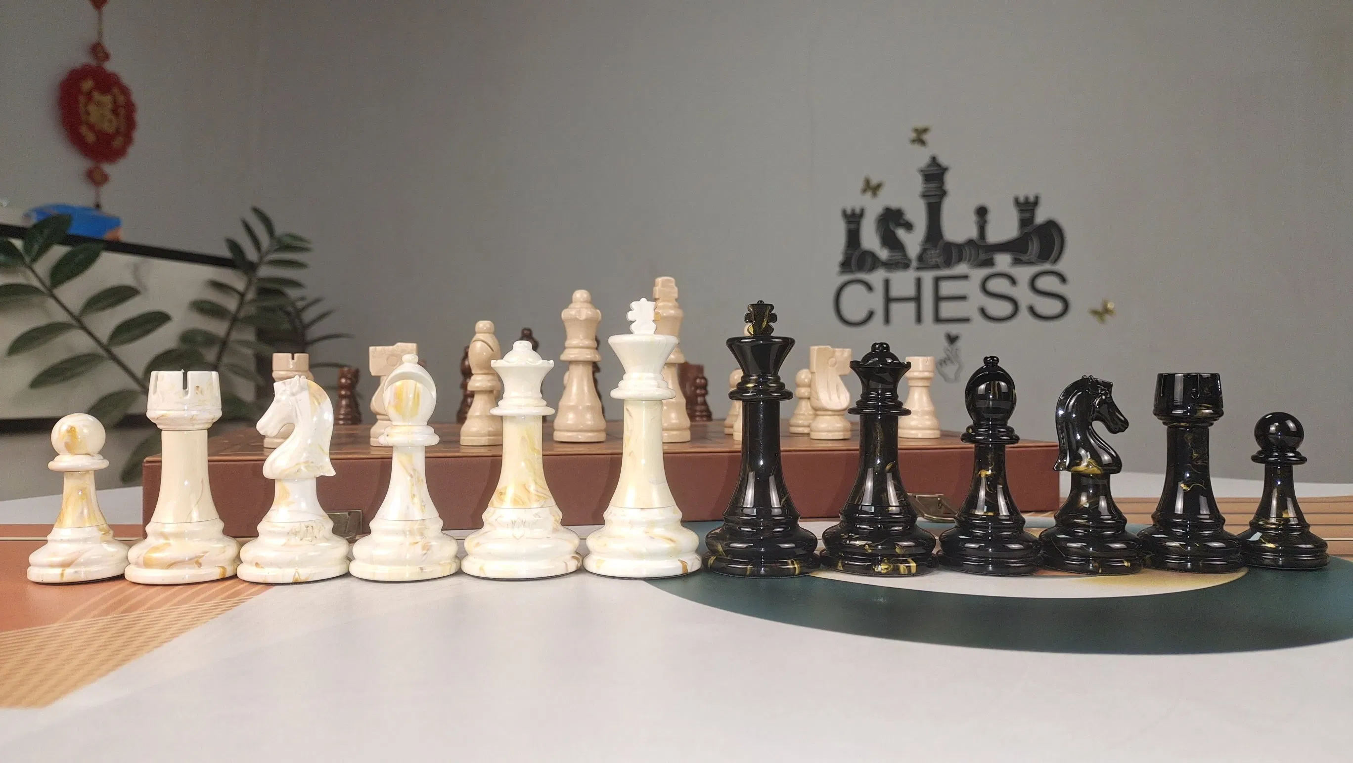 Board Game Suit 3.5 Inch Luxury Marbled Chess Pieces