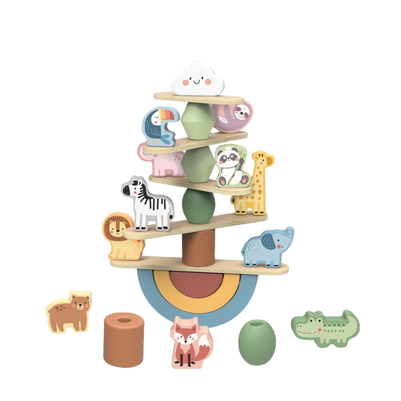 Wooden Animal Balance Blocks Educational Toys for Kids