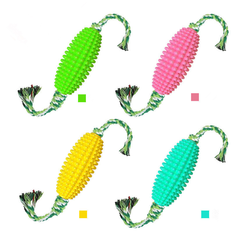 Custom Eco Friendly TPR Molar Teeth Brush Corn Shape Dog Toys
