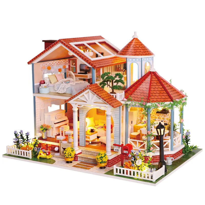 3D DIY Miniature LED Light Doll House 5