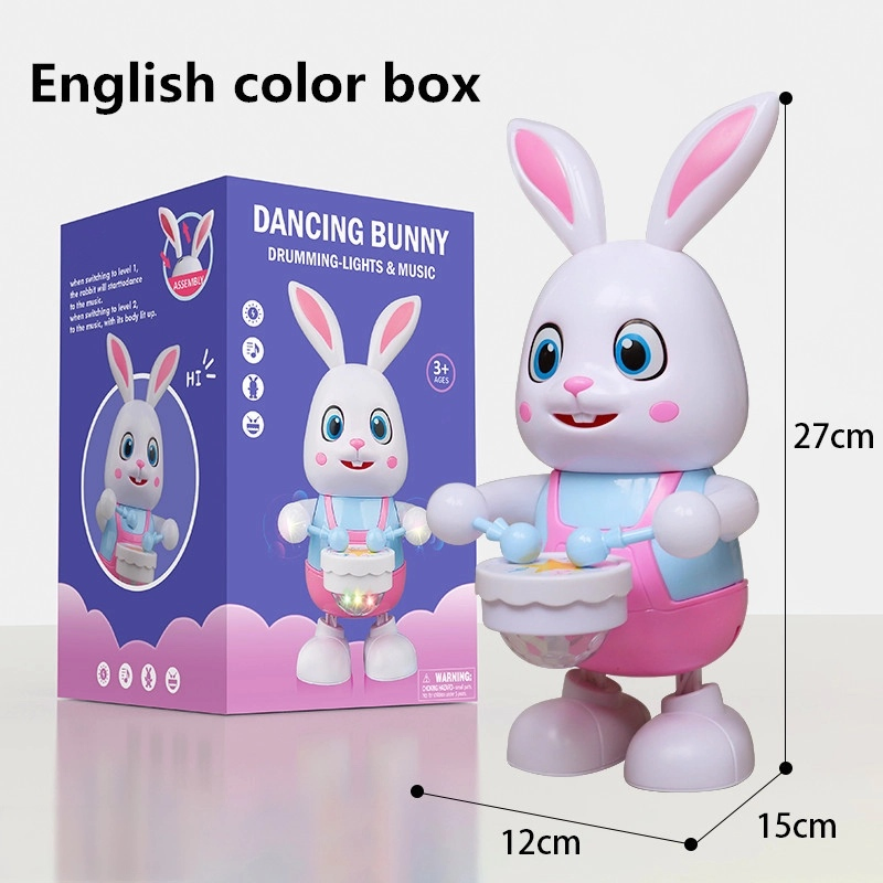 15+ Years Factory Funny Dancing Rabbit Lovely Action Figure with Music and Light for Kids for Easter Gift