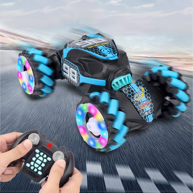 Wholesale Three Remote Control Integrated Electric Cool Light RC Stunt 360 Degrees Car Hand Gesture Sensing Remote Control Toy Drift RC Car