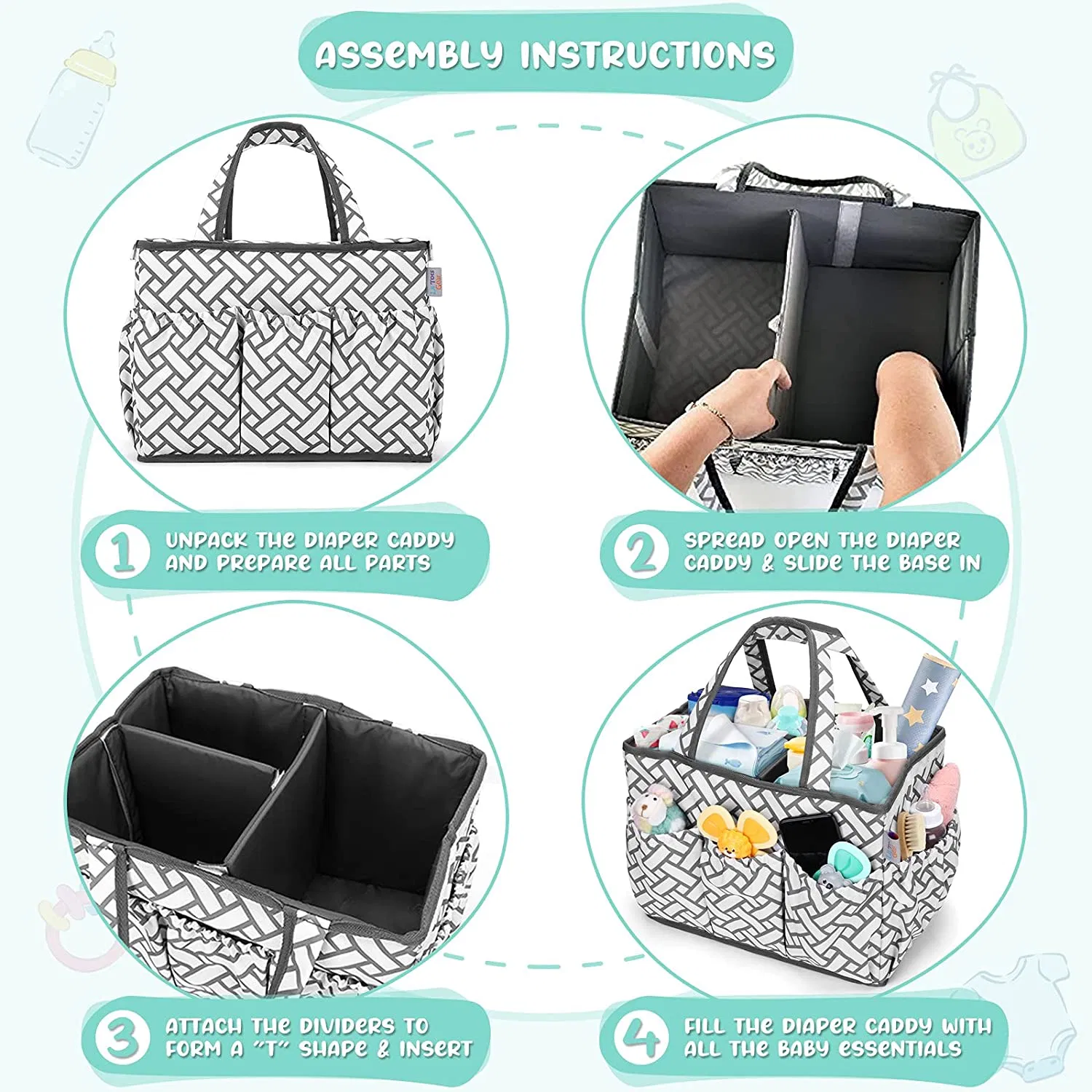 Gear Baby Diaper Organizer Mommy Organize Tote Nursery Bag