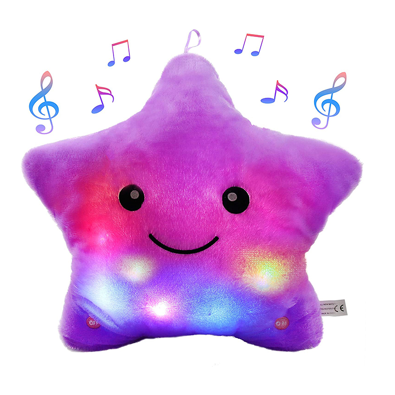 Free Sample Star Pillow Plush Toys Cute Luminous Pillow Toy LED Light Glow in Dark Plush Pillow Doll Kids Toys for Children