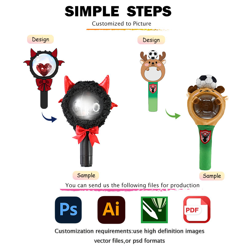 Korean Trend Kpop Lamp Light Decorative Cover Custom Stray Kids Light Stick Plush Lightstick Cover