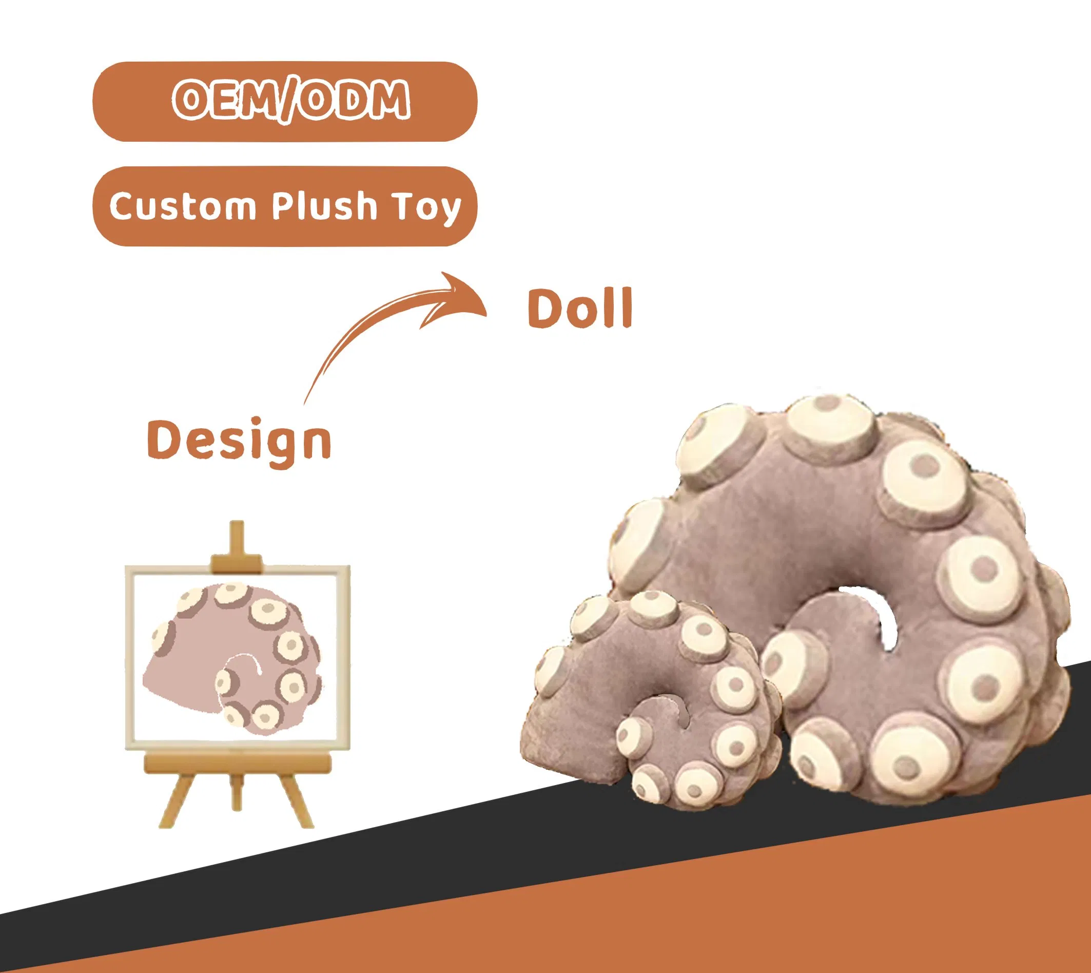 Factory Low MOQ Pillow Octopus Foot Plush Slippers Custom Animal Plush