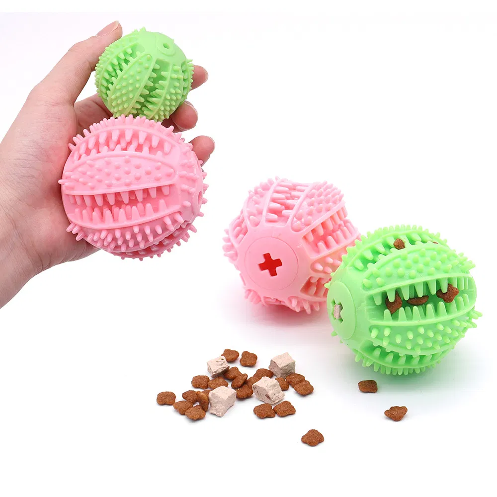 Custom Durable TPR Dog Chew Toy Eco-Friendly Interactive Treat Dispenser Sustainable Silicone Rubber Balls for Puppies Cats Pet