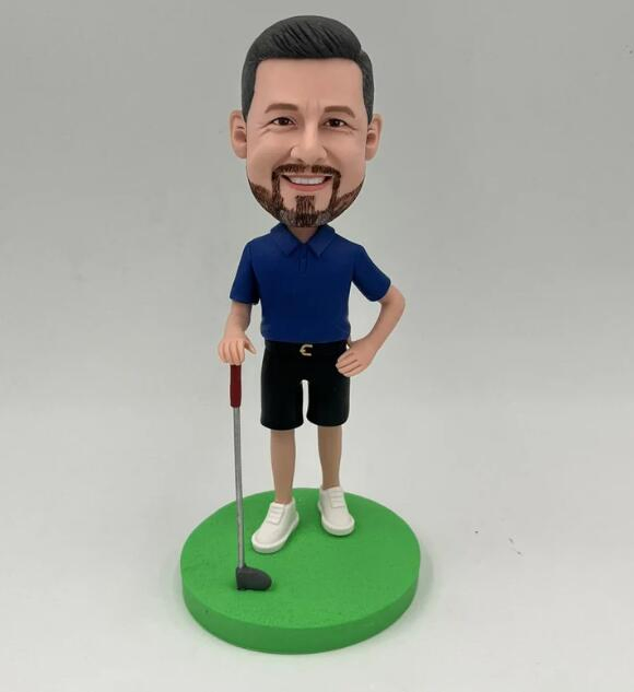 Custom Figure Bobble Head Personalized Golf Bobbleheads Playing Golf for Golf Fan