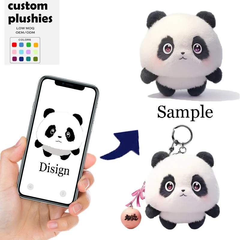 Panda Plush Keychain Close-up