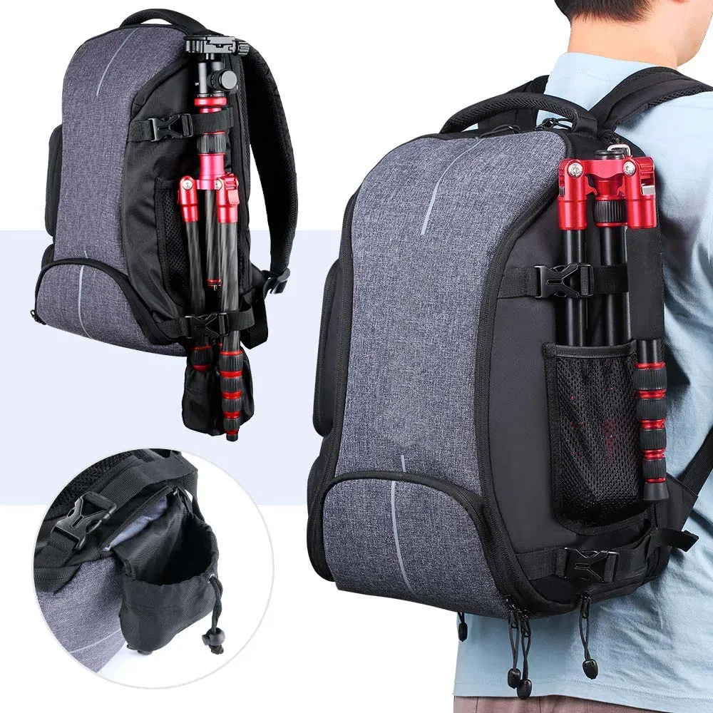 Waterproof Camera Bag with Tripod Strap and Rain