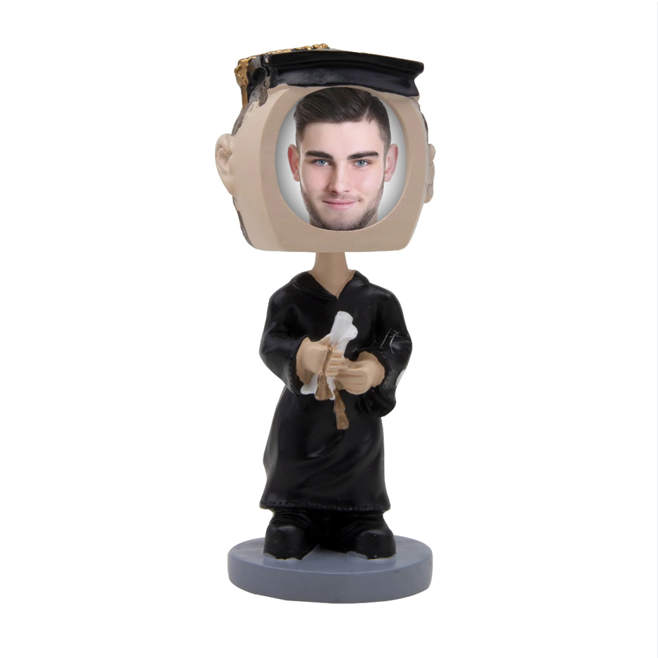 Custom Bobble Head Figurine Photo Frame Personalized Gift for Graduation