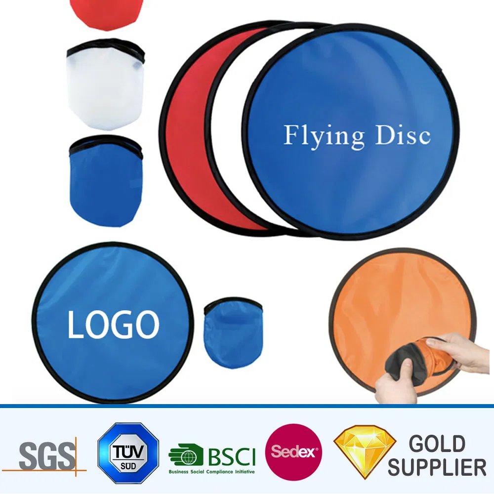 High Quality Custom Promotional Round Printed Logo Folded Mini Frisbee Fan Ultimate Outdoor Game Toy Kids Adults Plastic Frisbee Flying Disc for Sale