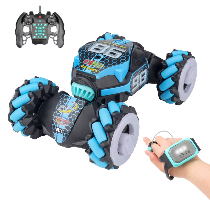 Wholesale Three Remote Control Integrated Electric Cool Light RC Stunt 360 Degrees Car Hand Gesture Sensing Remote Control Toy Drift RC Car