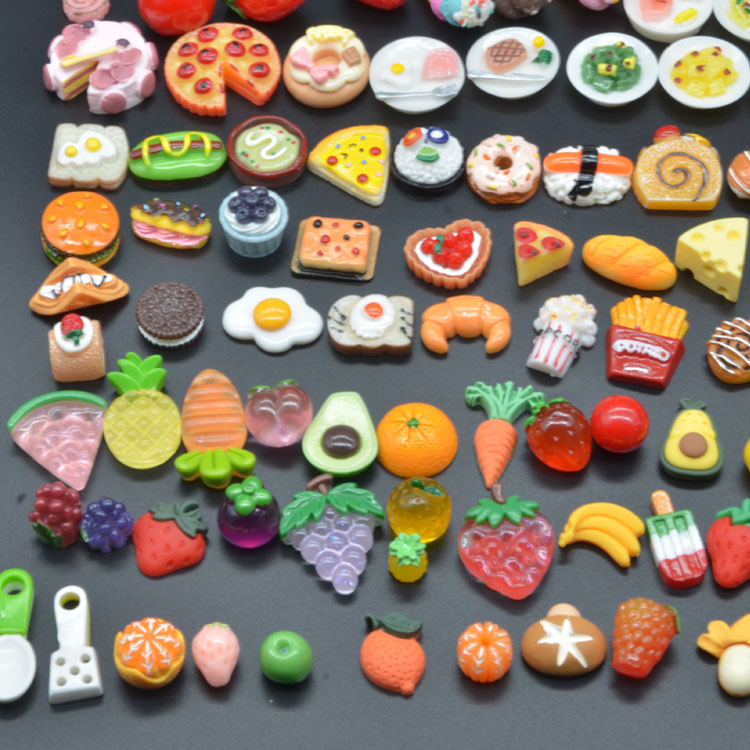 3D Resin Supermarket Toys Mini Dollhouse Accessories Toast Cake Sandwich Pizza Tarts Egg Bread Miniature Food Kitchen Kids Play