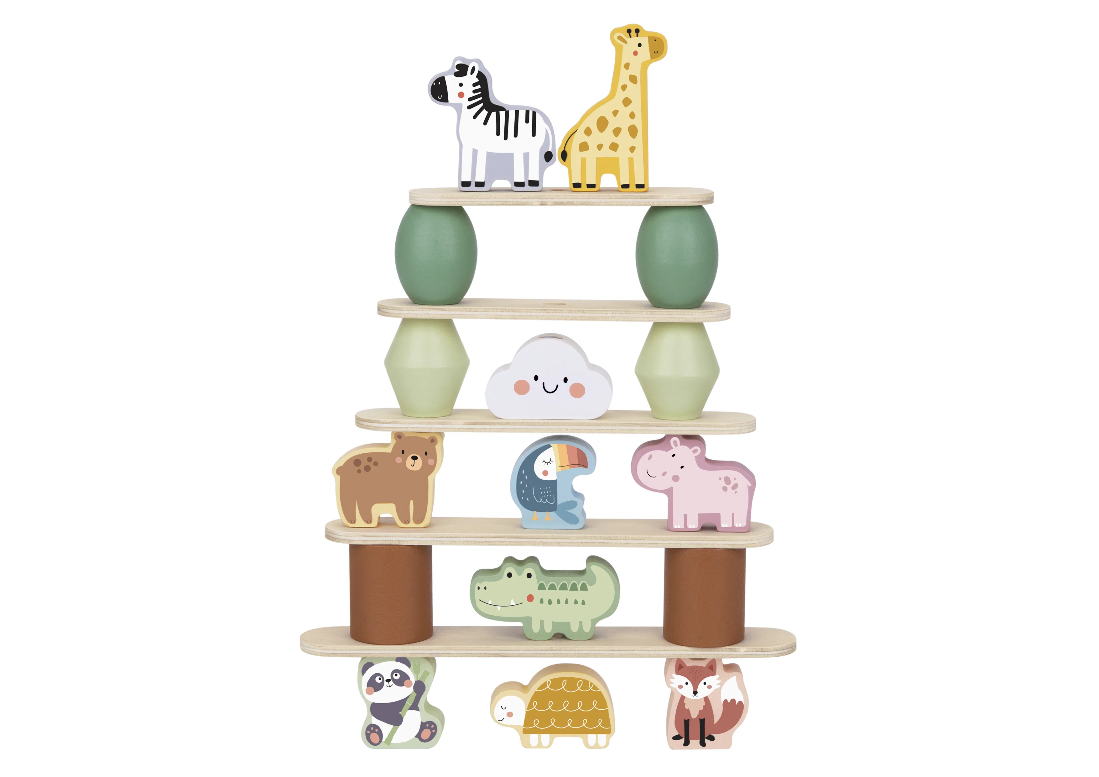 Wooden Animal Balance Blocks Educational Toys for Kids