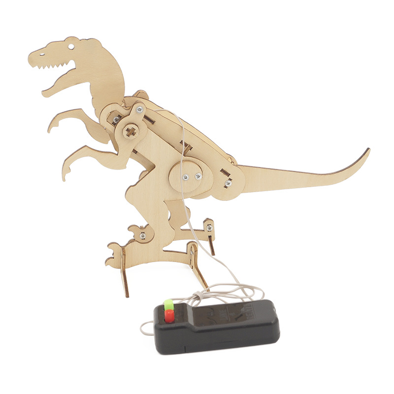 Electric Tyrannosaurus Rex Kit Children′ S DIY Stem Creative Scientific Programming Technology Learning Wooden Educational Toys