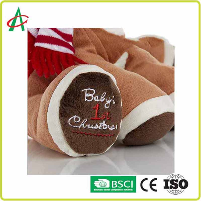 Factory Custom Baby First Christmas Gift Red-Nose Reindeer Plush Toys