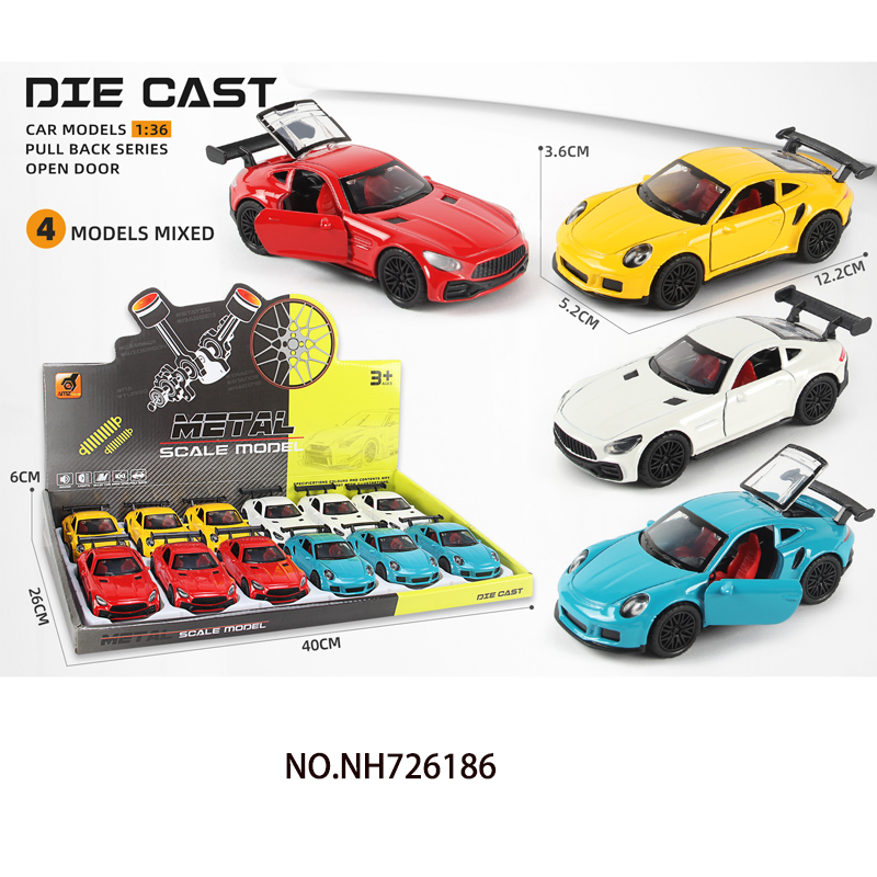 1: 36 Diecast Model Car Metal Car with Open Doors