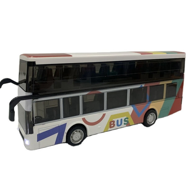 Custom Logo Wholesale Alloy Diecast Toys Model Car School Bus Truck Graffiti Guise Style Model Open Door Metal Car with Sound