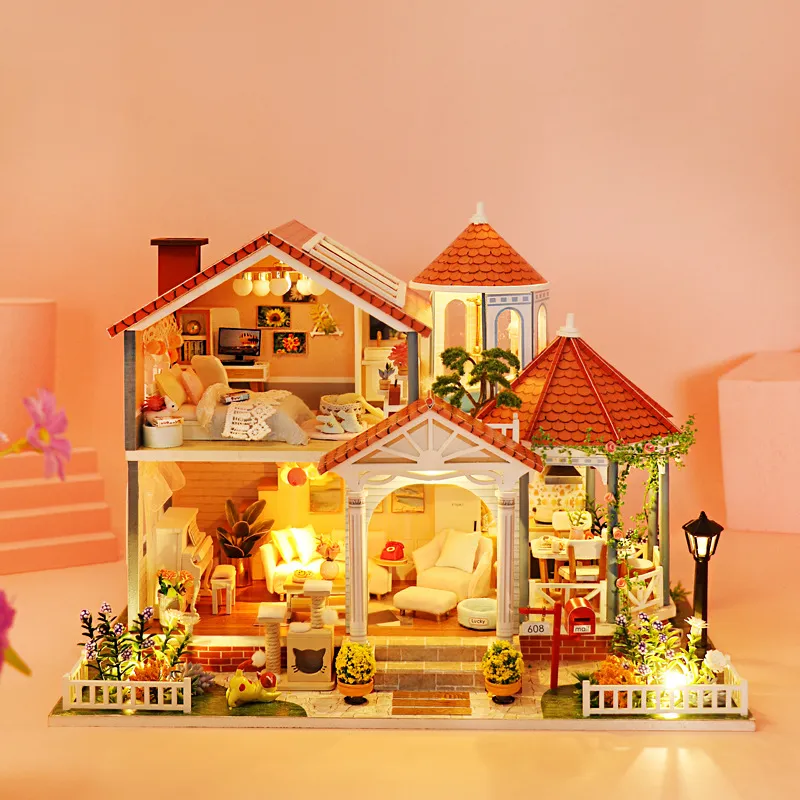 3D DIY Miniature LED Light Doll House 3